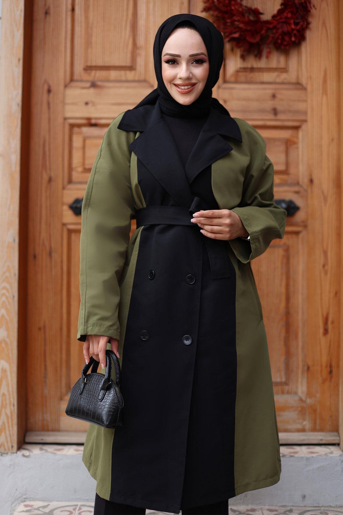 Front Trim Detail Trench Coat - Khaki - Misskayle