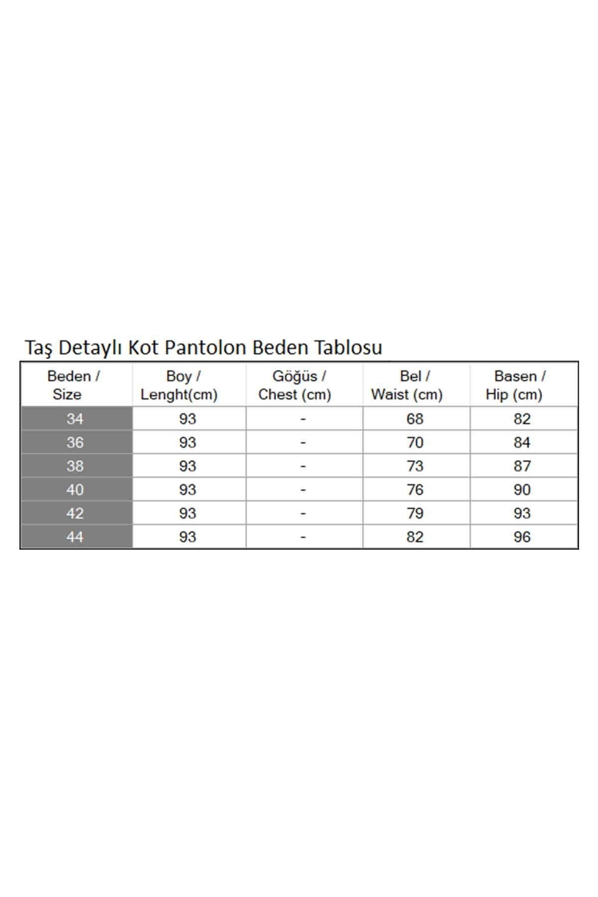 Modest Denim Stone Detailed Pants - Black - Modamihram
