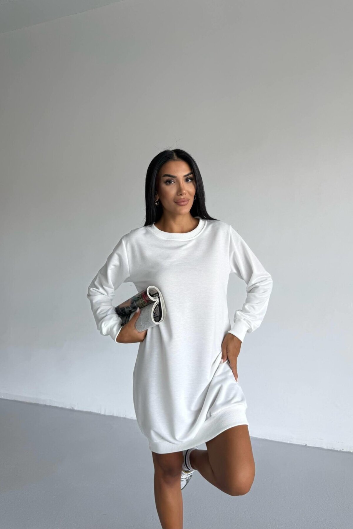 Beyaz Mini İplik Elbise - RAWEA FASHİON