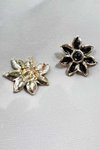 Siyah Çiçek Silver Küpe