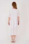 Beyaz Midi Astarlı İtalyan Müslin Keteni Elbise