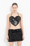 Siyah Gül Motifli Mini Etek