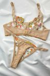 Bej Dantel İşlemeli Cameron Bralet Takım