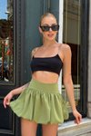 Çam Yeşili Mini Şortlu Balon Etek