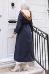 Lacivert Kapşonlu Arma Detaylı Mont