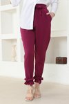 Mürdüm Kuşaklı Tesettür Pantolon