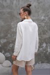 Beyaz Kolları Fisto Detaylı Gömlek