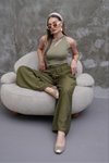 Haki Modal Kumaş Etek Pantolon
