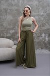 Haki Modal Kumaş Etek Pantolon