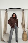 Kahve Zr Model Süet Görünümlü Ceket