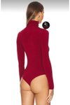 Bordo Balıkçı Yaka Çift Katlı İpek Jarse Body