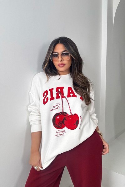 Ekru Paris Cherry Sweatshirt