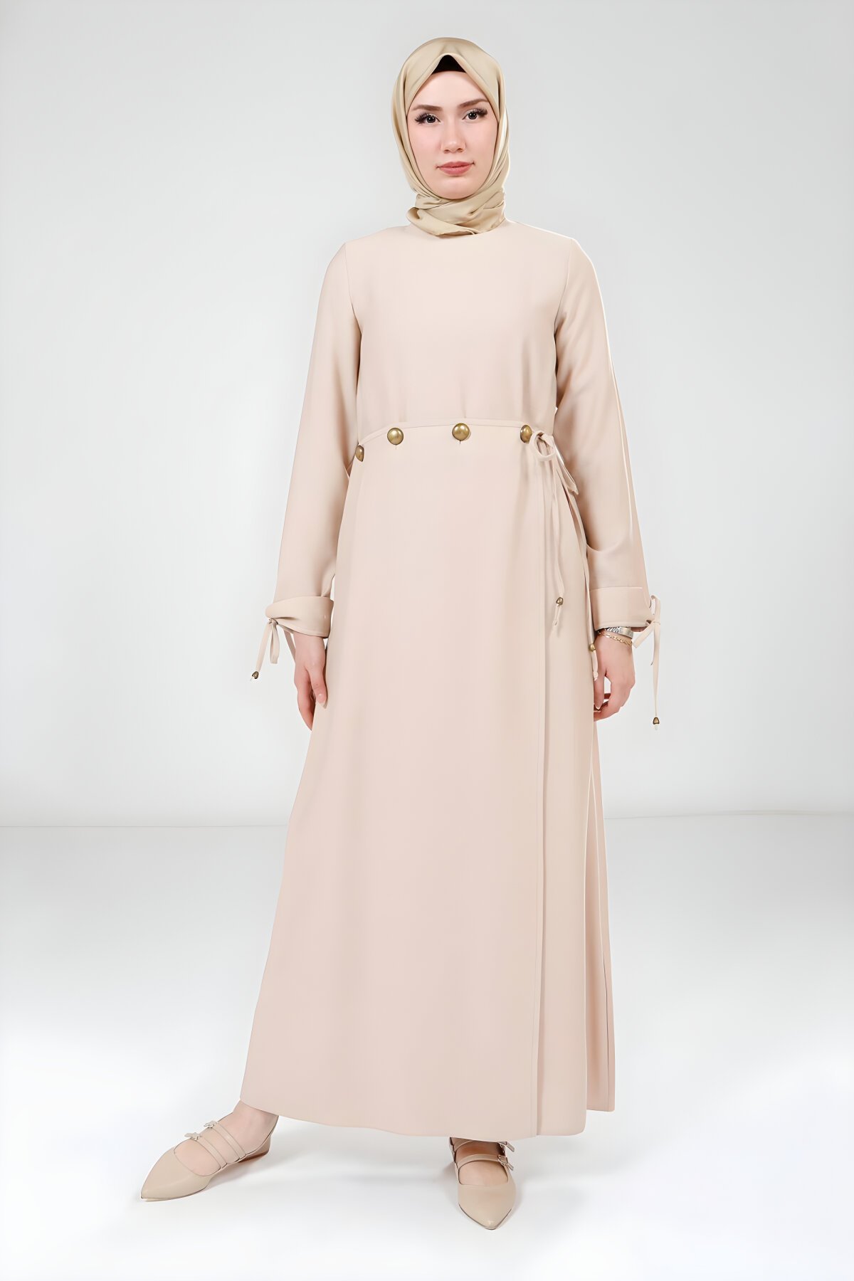 فستان محتشم بيج - Beyza