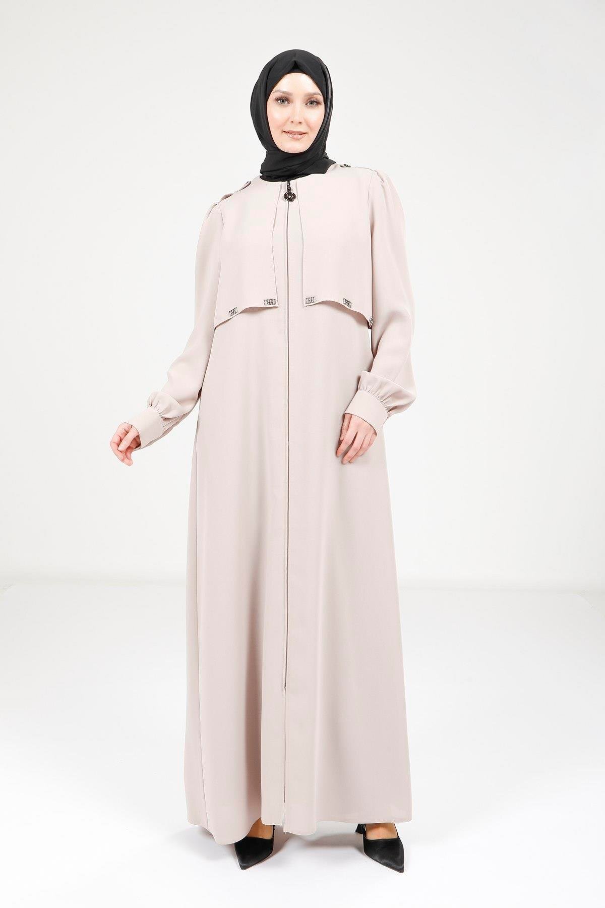 Stone-Detail Epaulet Abaya - Beyza