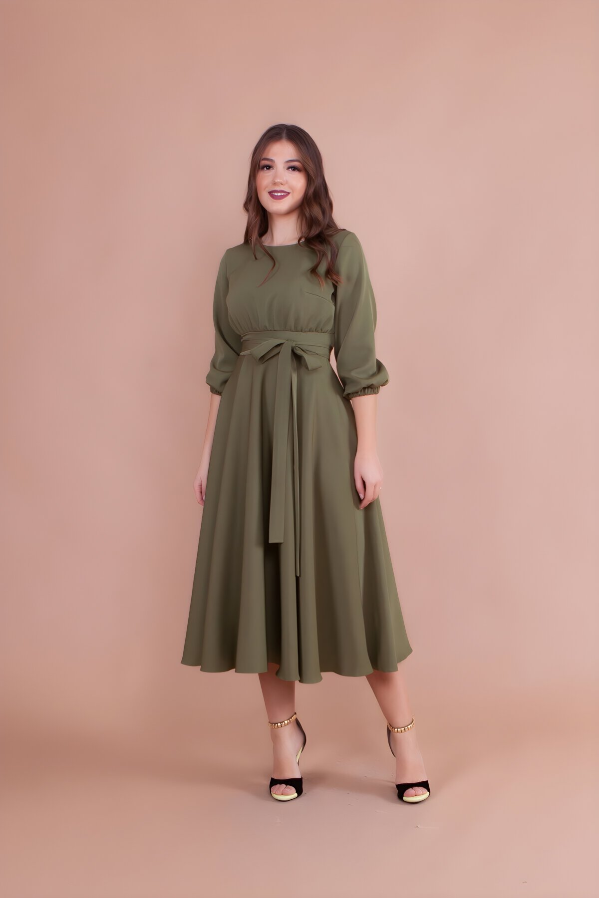 Midi Dress - Khaki - Bidoluelbise