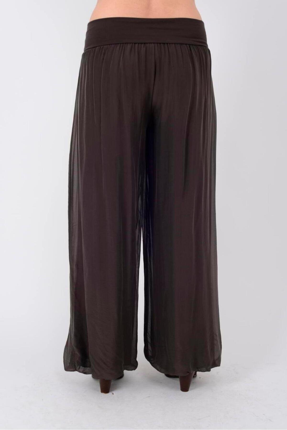 Silk Lined Italian Corset-Style Pants - Brown - Genel Markalar