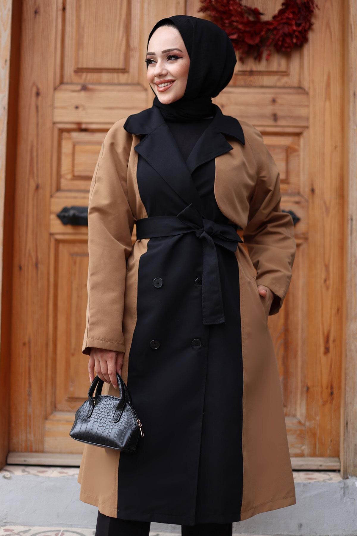 Front Panel Detail Trench Coat - Camel - Misskayle