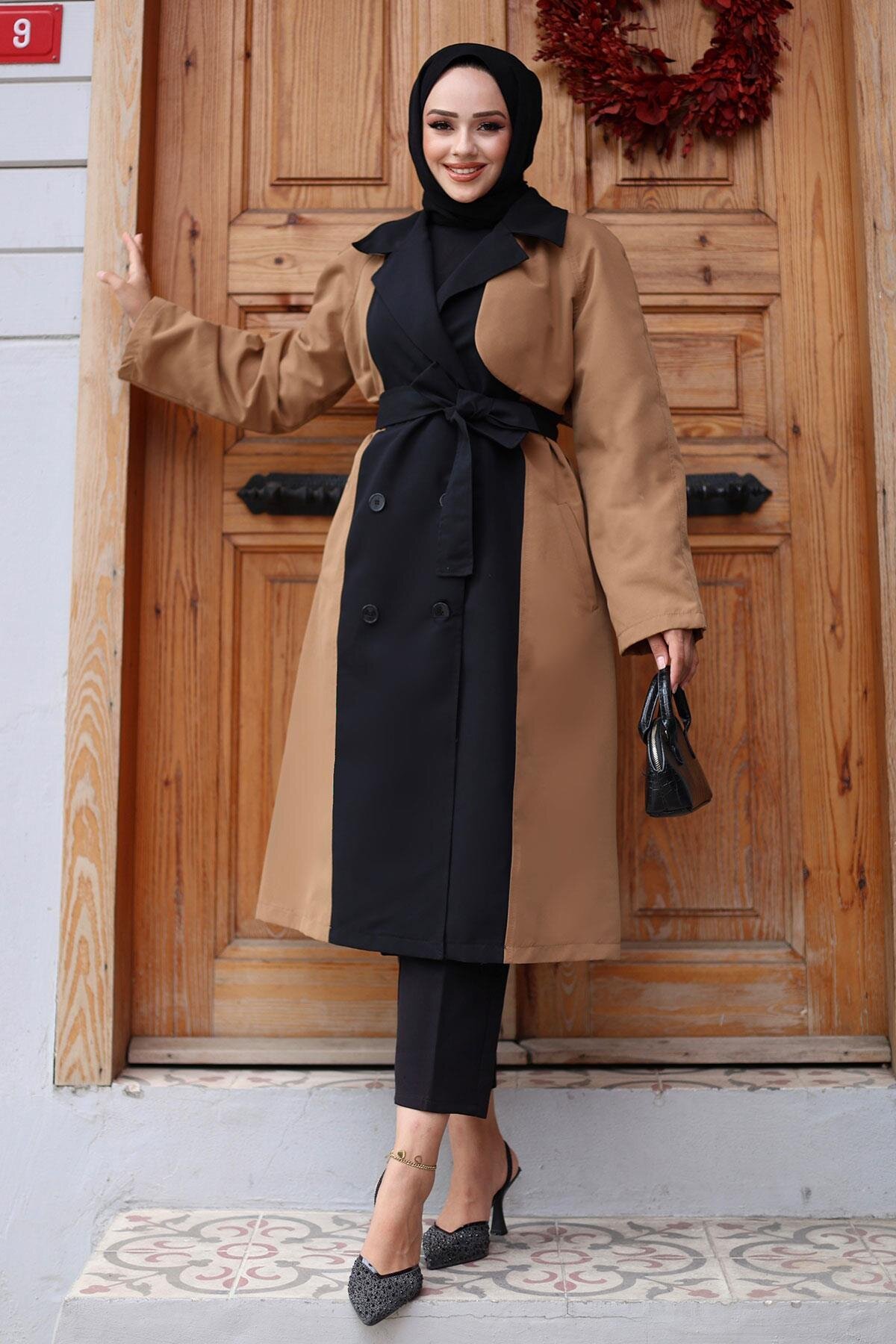 Front Panel Detail Trench Coat - Camel - Misskayle