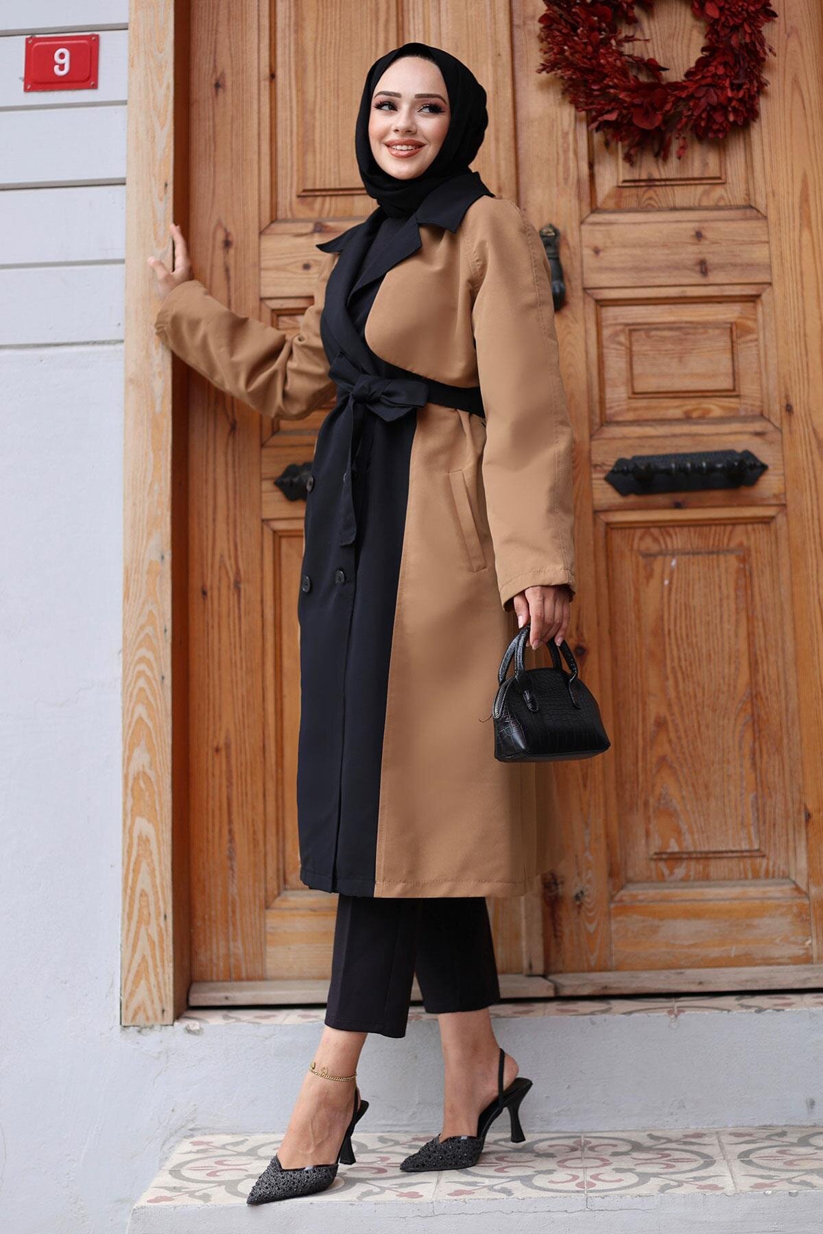 Front Panel Detail Trench Coat - Camel - Misskayle