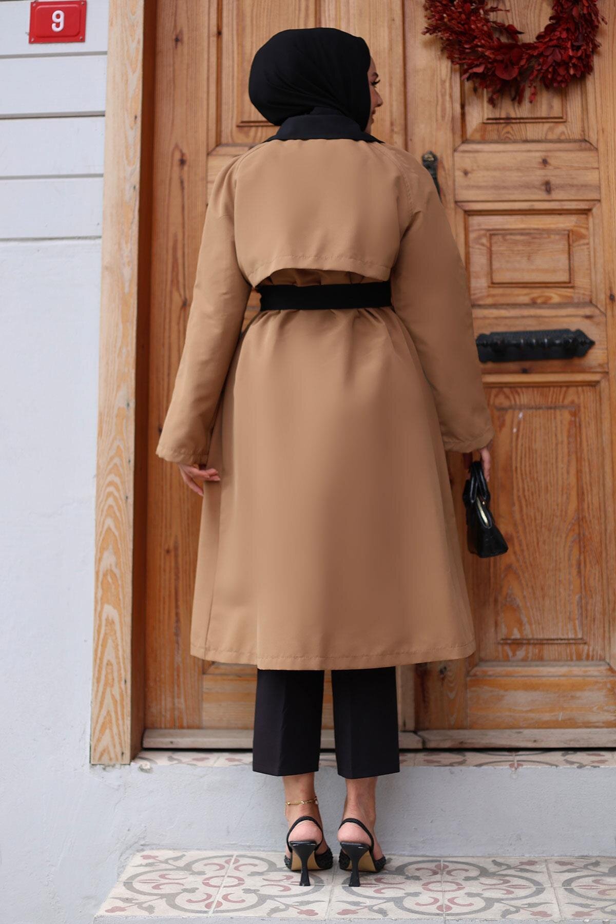 Front Panel Detail Trench Coat - Camel - Misskayle