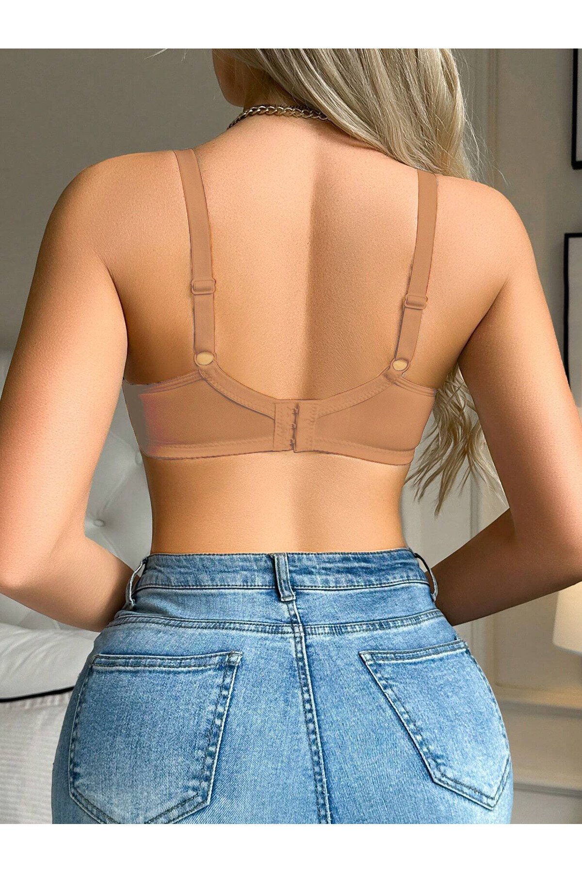 Comfortable Seamless Wireless Hook-and-Eye Bustier - Beige - Randevu