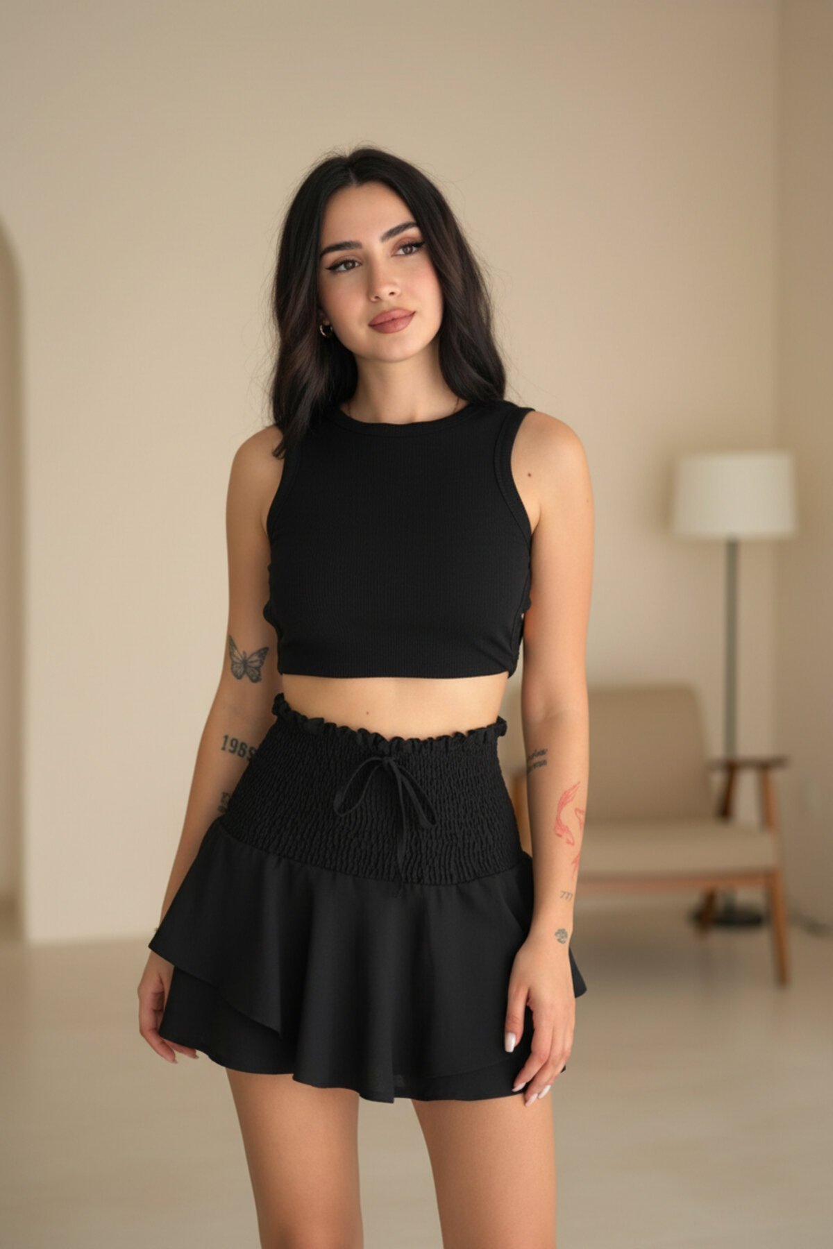 Mini Aerobin Skort - Black - RAWEA FASHİON