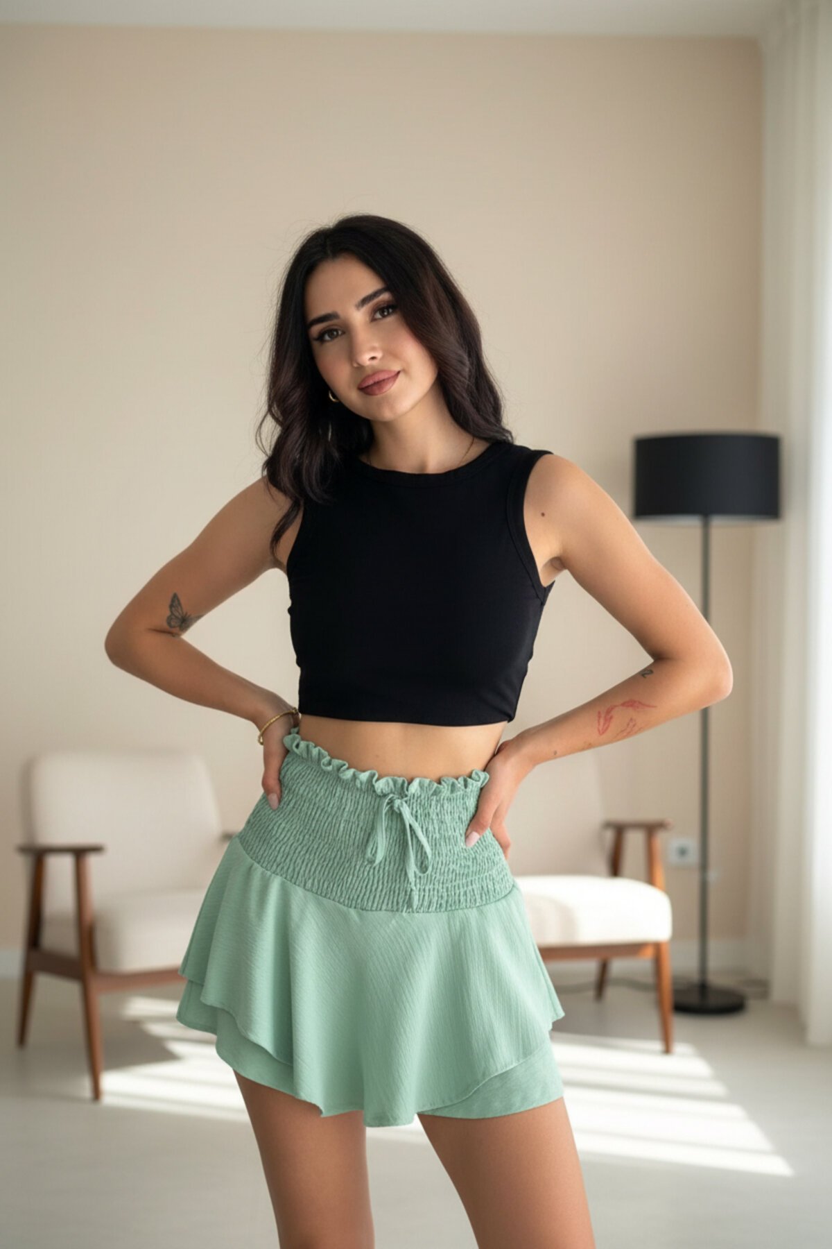 Mini Ayrobin Skort - Mint Green - RAWEA FASHİON