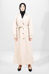 Bej Uzun Kemerli Trençkot