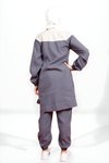 Gri Düğmeli Tunik Jogger Eşofman Takımı