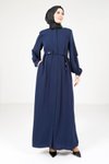 Lacivert Çift Kol Ferace