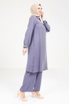 Lacivert Rahat Kesim Tunik Pantolon Tesettür İkili Takım
