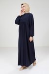 Lacivert Tesettür Robalı Elbise
