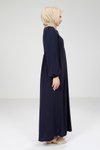 Lacivert Tesettür Robalı Elbise