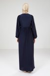 Lacivert Tesettür Robalı Elbise