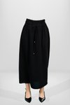 Siyah Beli Lastikli Büzgülü Tesettür Etek