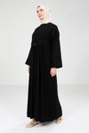 Siyah Çıtçıtlı Tesettür Elbise