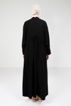 Siyah Çıtçıtlı Tesettür Elbise