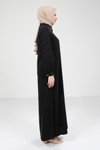Siyah Fermuarlı Tesettür Elbise