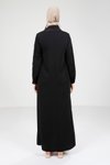 Siyah Fermuarlı Tesettür Elbise