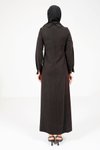 Siyah Pileli Tesettür Elbise