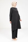 Siyah Rahat Kesim Tunik Pantolon Tesettür İkili Takım