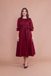 Bordo Midi Elbise