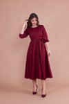 Bordo Midi Elbise