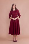 Bordo Midi Elbise
