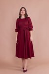 Bordo Midi Elbise