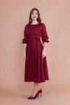 Bordo Midi Elbise