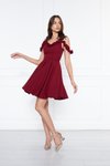 Bordo Mini Ayarlanabilir Askılı Kloş Abiye Elbise
