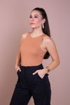 Camel Örme Çıtçıtlı Body &amp; Bodysuit