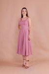 Midi Square Neck Dress - Dusty Rose