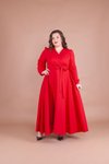 Kırmızı Büyük Beden Uzun Elbise